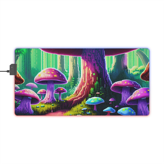 像素蘑菇森林03 LED游戏鼠标垫