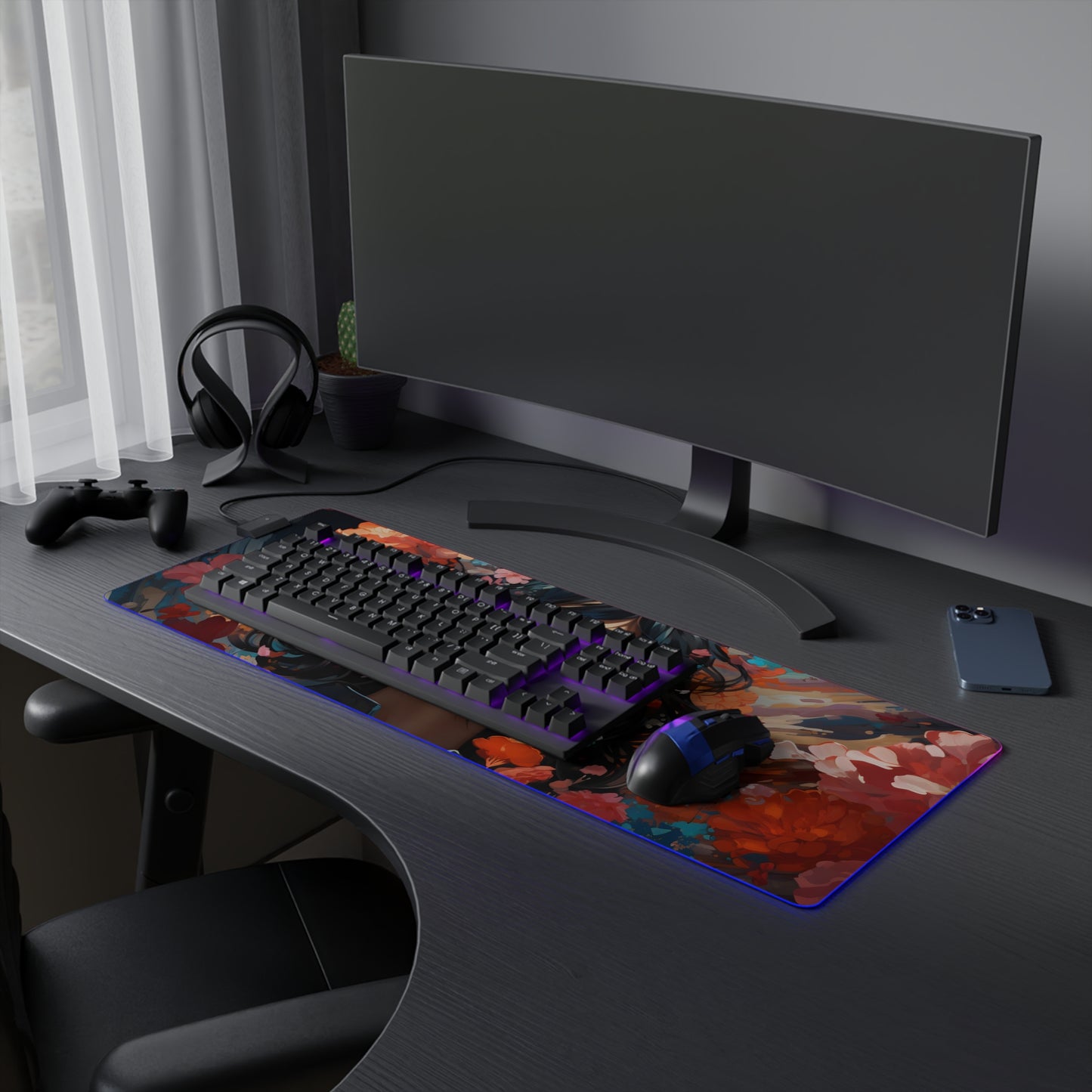 Floral Bouquet LED Gaming Mouse Pad