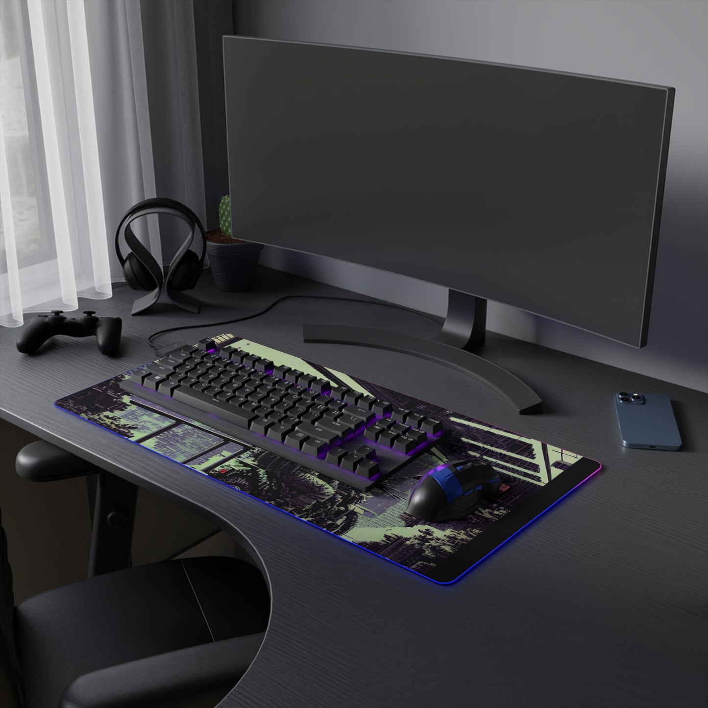 Lone Pixel Rider LED Gaming Mouse Pad