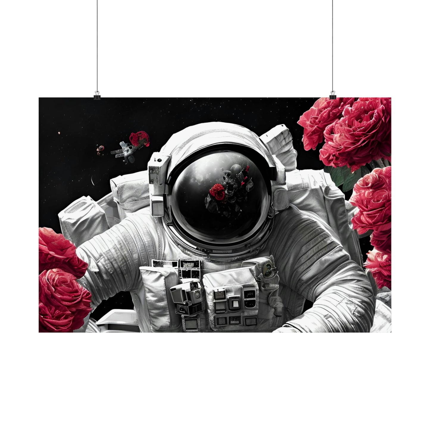 Rose astronaut 1 Premium Matte horizontal posters