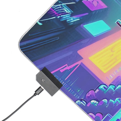Pixel cyberpunk car LED Gaming Mouse Pad