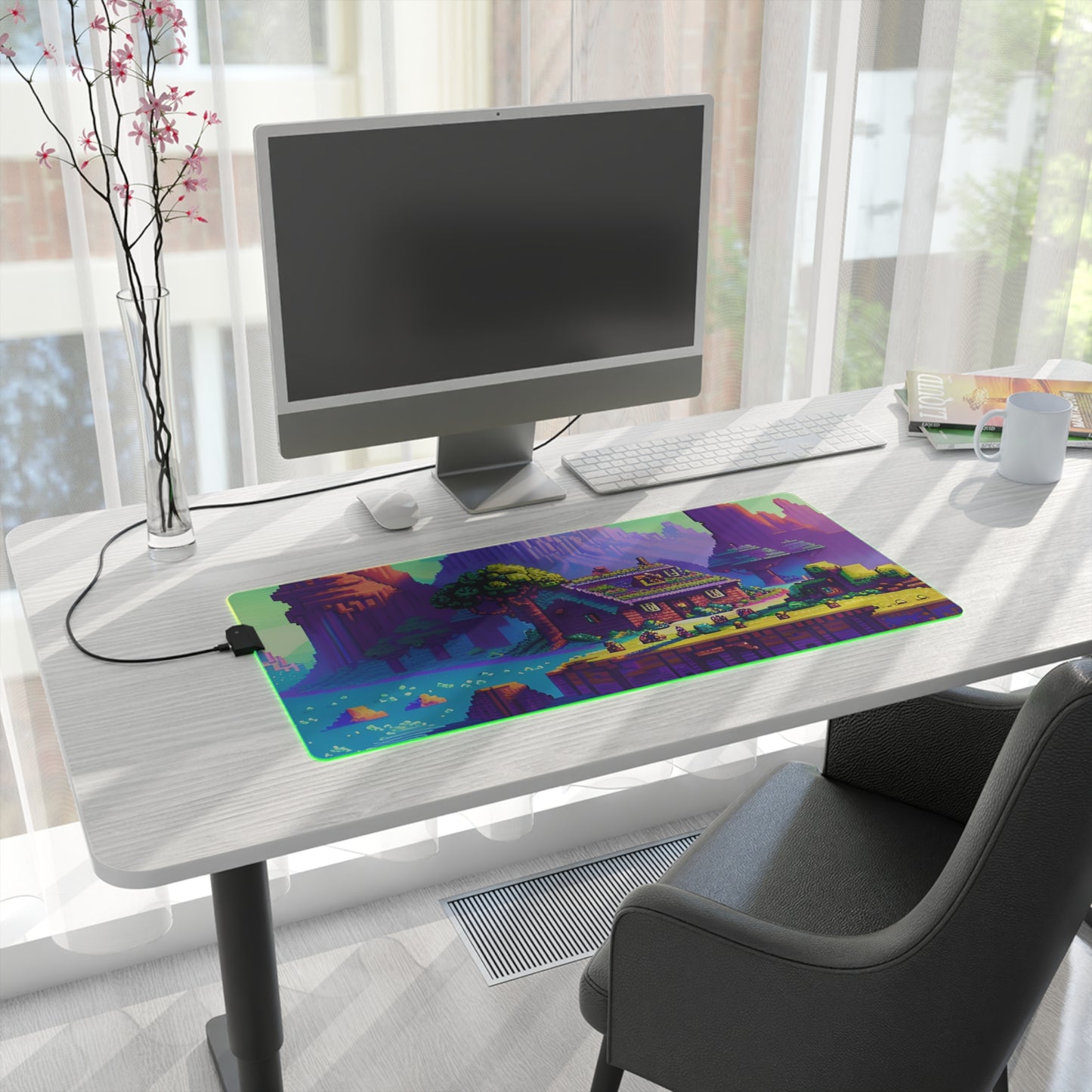 Pixel cabin LED Gaming Mouse Pad