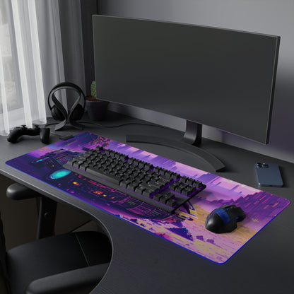 Pixel cyberpunk ride LED Gaming Mouse Pad