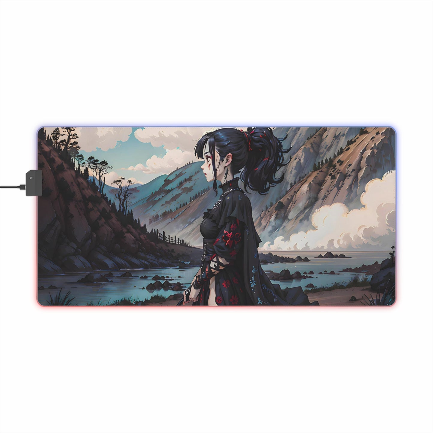 Graceful Mountain Maiden LED Gaming Mouse Pad