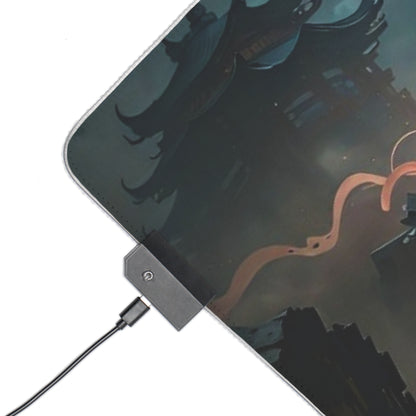 Demon Samurai Warrior LED Gaming Mouse Pad
