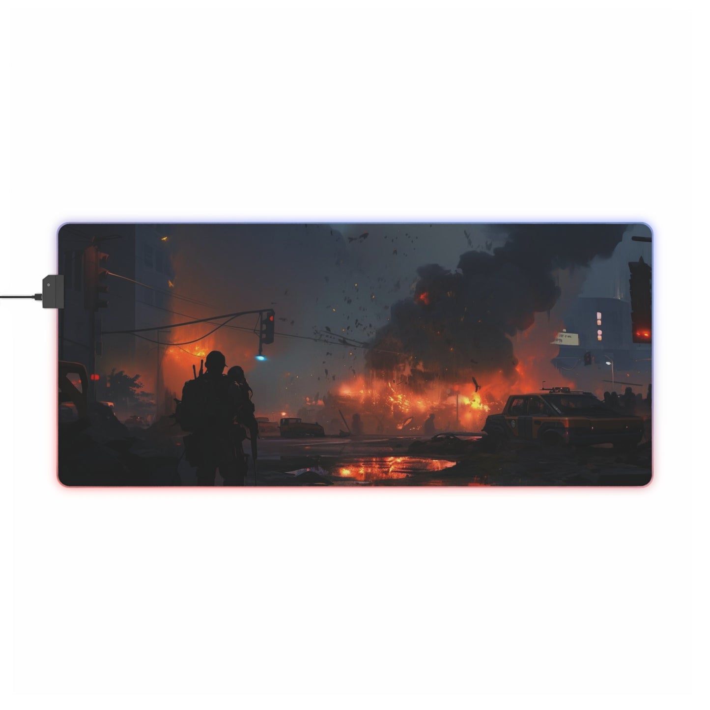 Civil Conflict LED Gaming Mouse Pad
