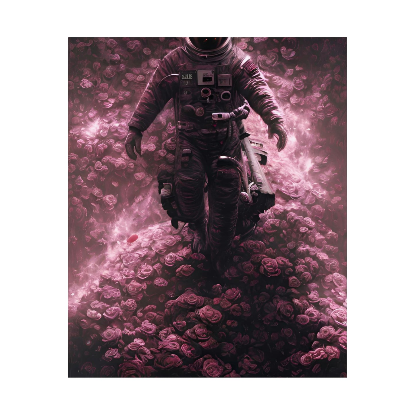 玫瑰宇航员 7 高级哑光垂直海报