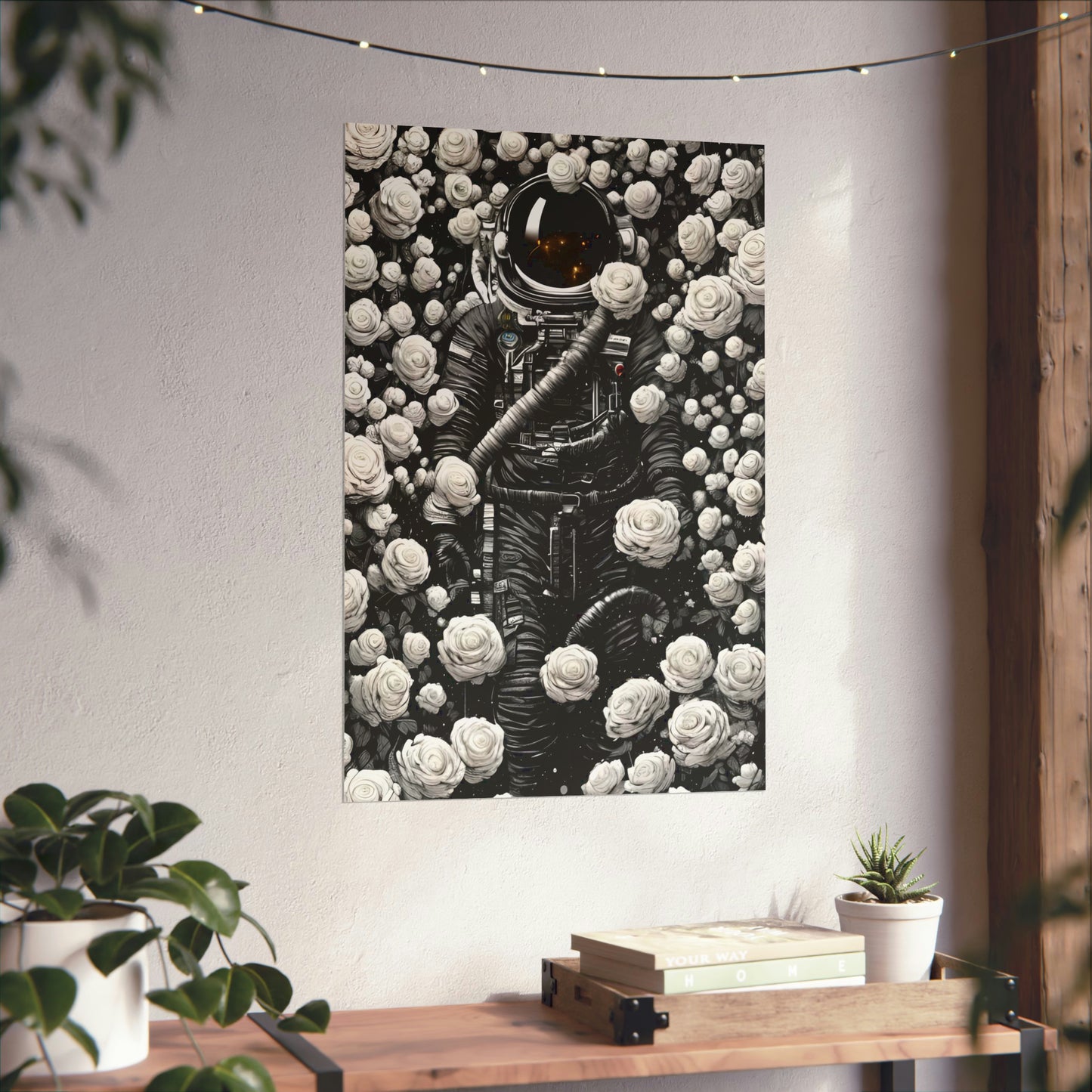 Rose astronauta 3 pósteres verticales mate premium 