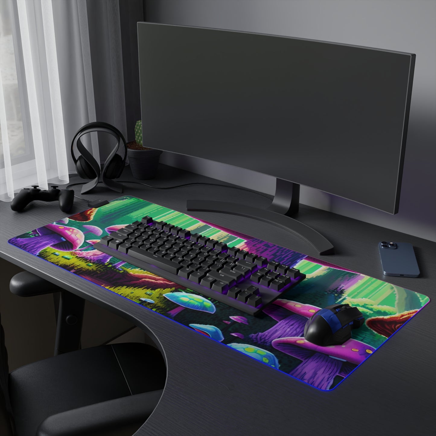 pixel mushroom forest 03 LED Gaming Mouse Pad