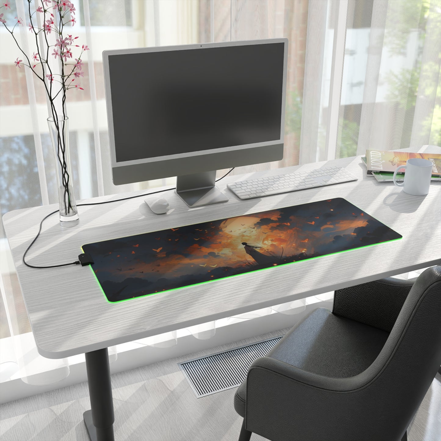 Sunset Bloom LED Gaming Mouse Pad