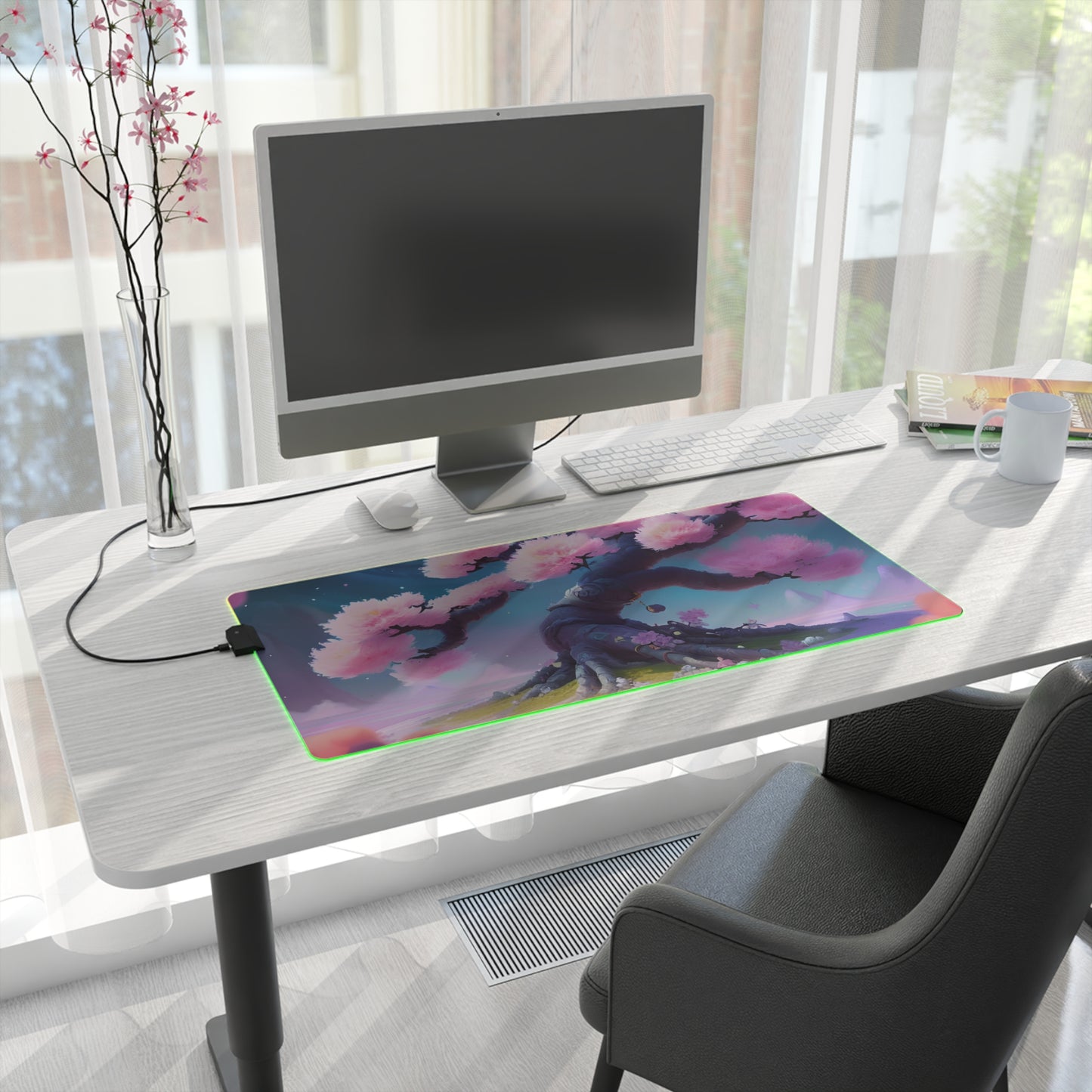 Mystical blossom LED Gaming Mouse Pad