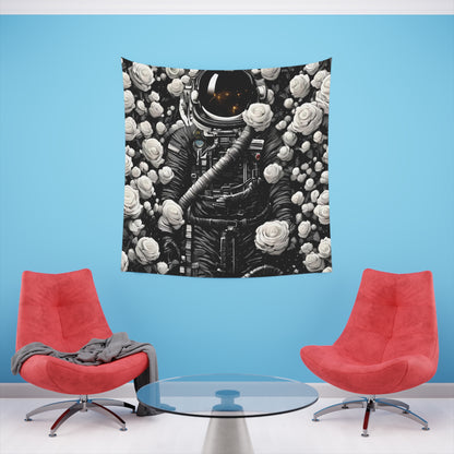Rose astronaut 3 Printed Wall Tapestry