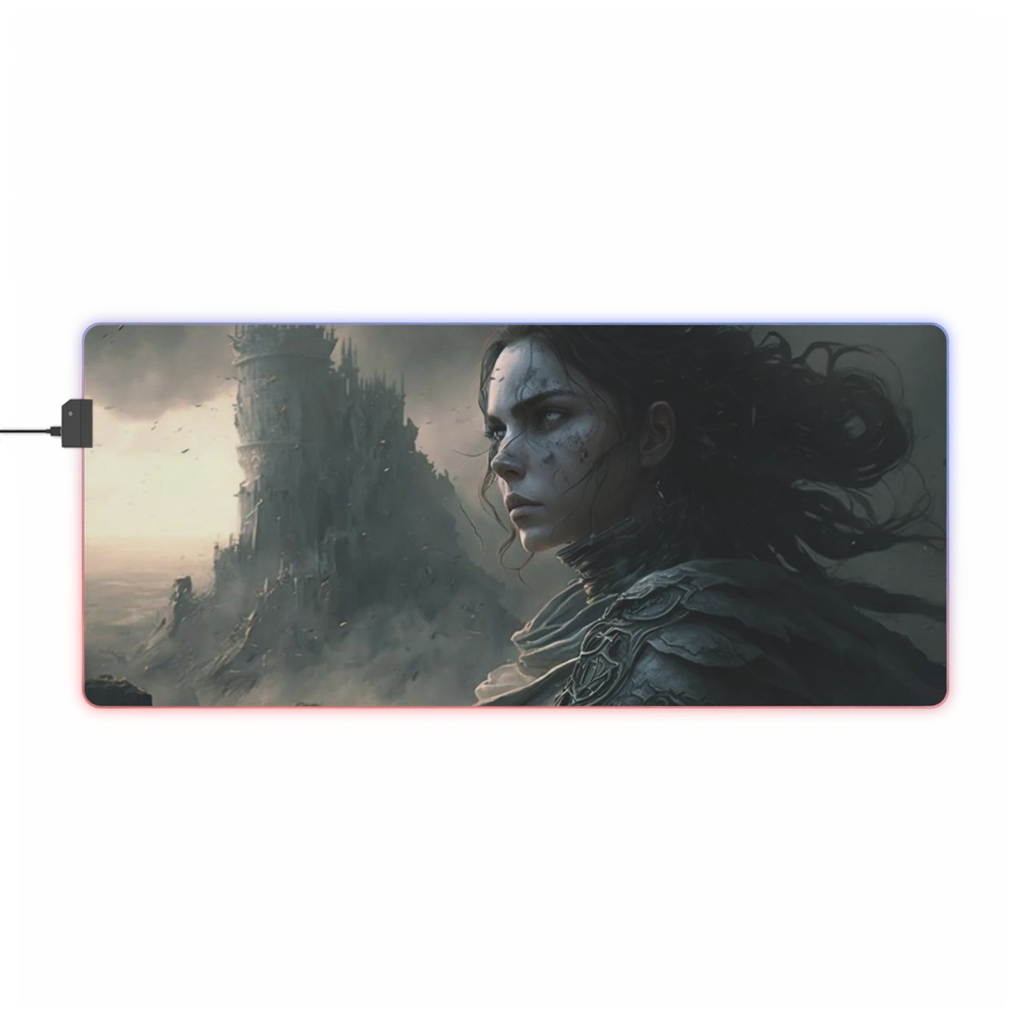 Woman and tower LED Gaming Mouse Pad