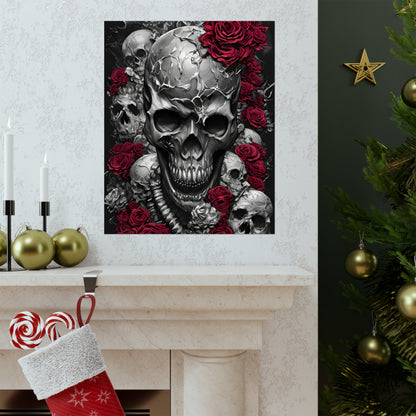 rose & skull 3 Premium Matte Vertical Posters