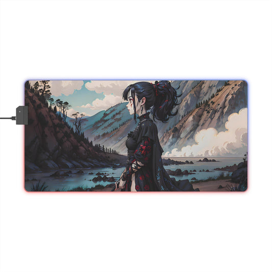 Graceful Mountain Maiden LED Gaming Mouse Pad
