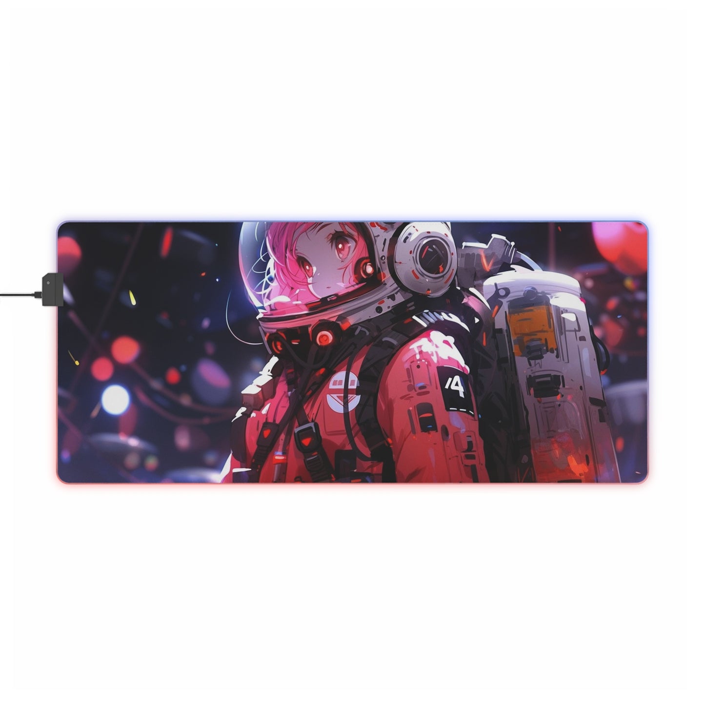 Rose Space Cadet LED Gaming Mouse Pad