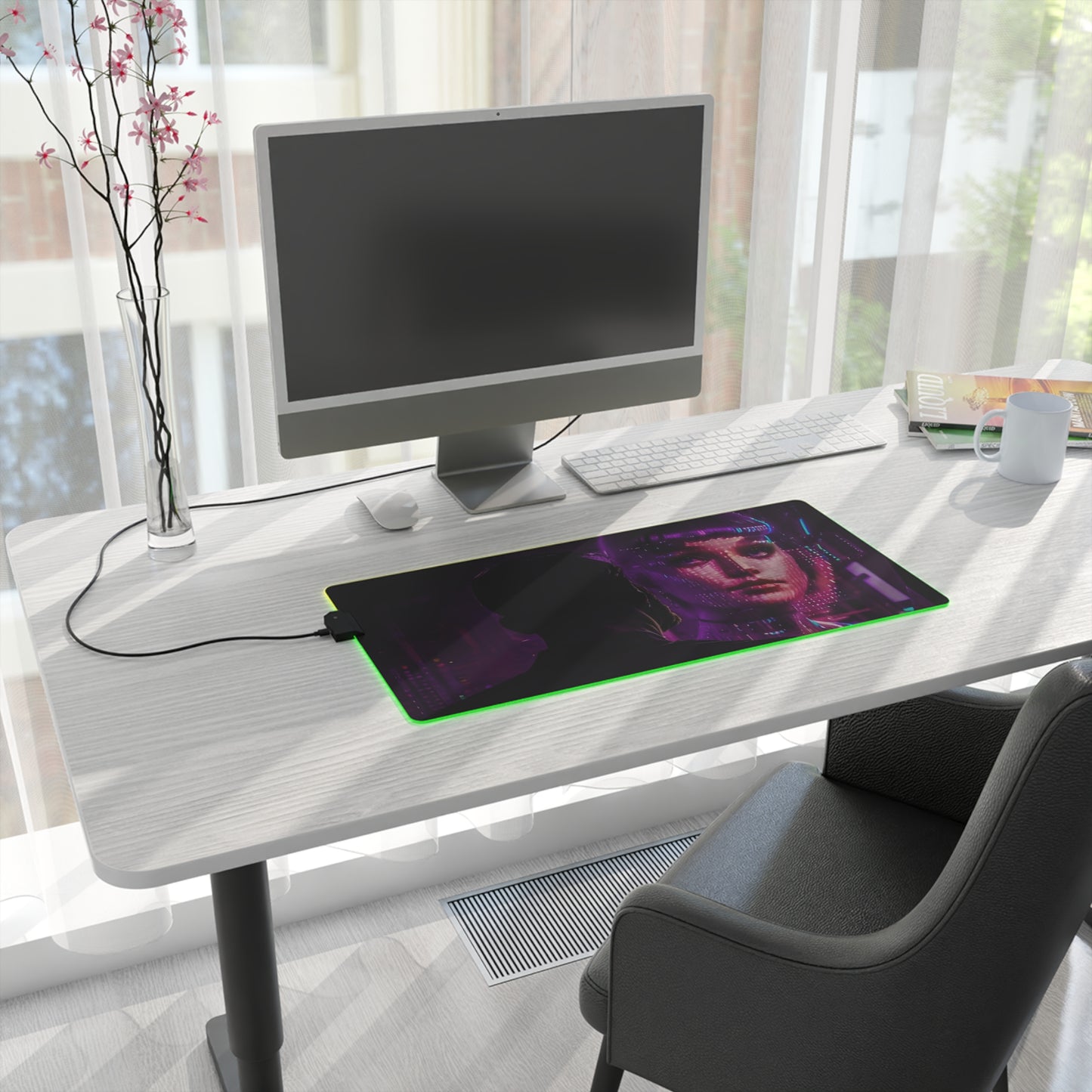 Holographic woman LED Gaming Mouse Pad