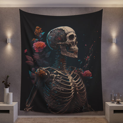 玫瑰骨架 -1 印花壁毯