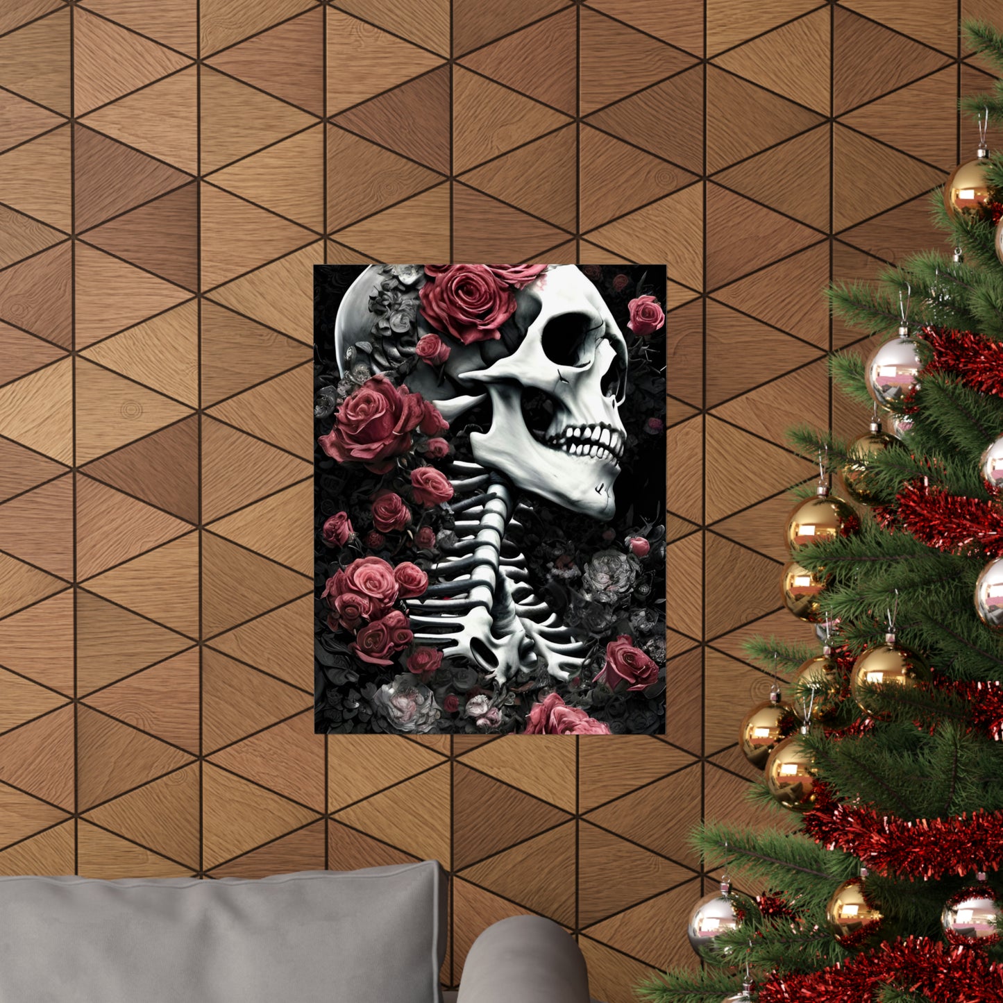 Rose &amp; skull 6 高级哑光立式海报