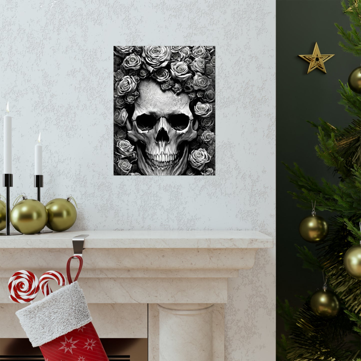 Rose & skull 2 Premium Matte Vertical Posters