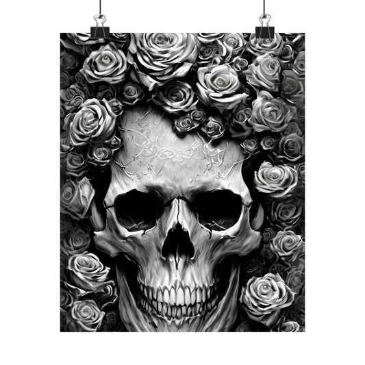 Rose &amp; skull 2 优质哑光立式海报