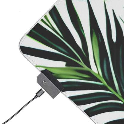Palm tree leaves design LED Gaming Mouse Pad