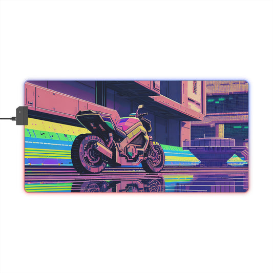 Alfombrilla de ratón LED para juegos de motocicleta Pixel 