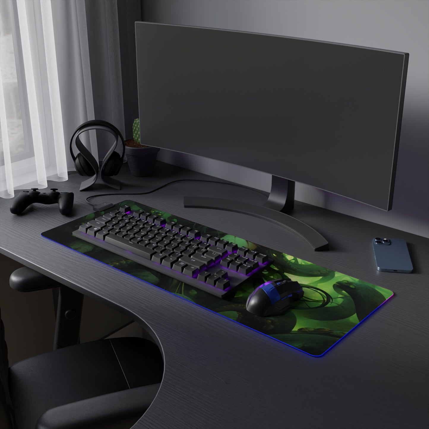 Jade Serpent-1 LED Gaming Mouse Pad