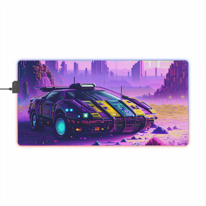 Pixel cyberpunk ride LED Gaming Mouse Pad