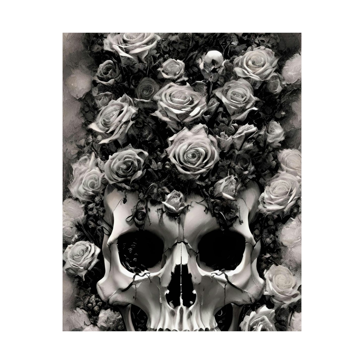 玫瑰与骷髅 4 高级哑光竖版海报