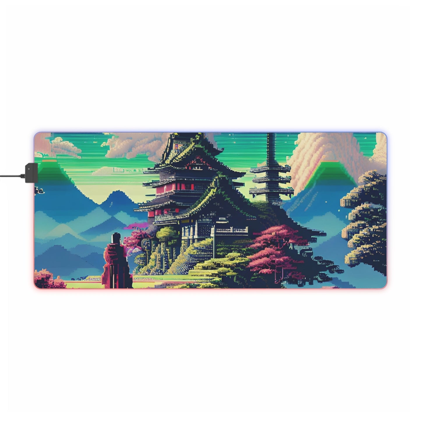 Pixel Mountain Tower LED Gaming Mouse Pad