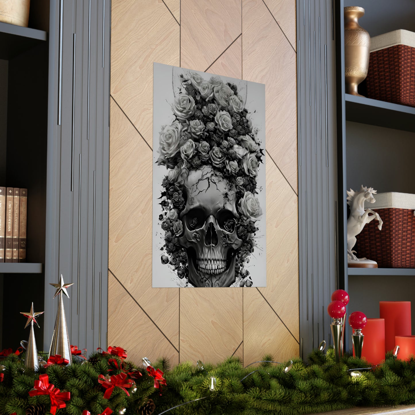 Rose &amp; skull 5 高级哑光立式海报
