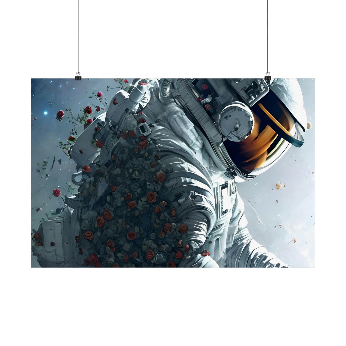 Rose Astronaut 6 Premium Matte horizontal posters