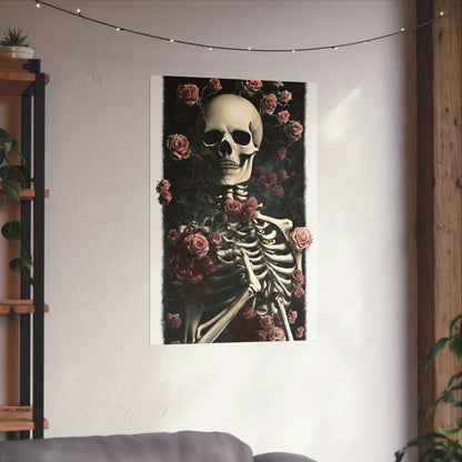 玫瑰与骷髅 1 高级哑光竖版海报