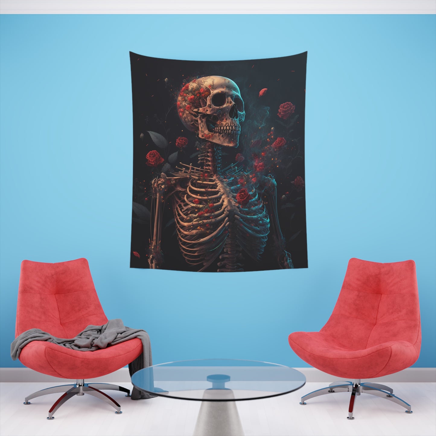 Rose skeleton -2 Printed Wall Tapestry