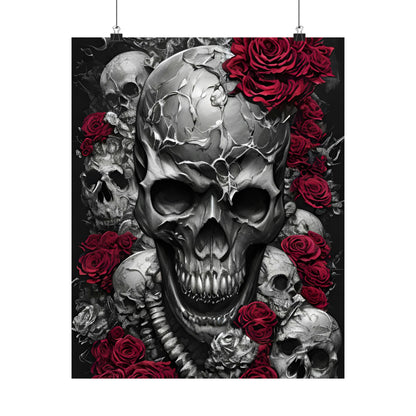 rose &amp; skull 3 高级哑光立式海报