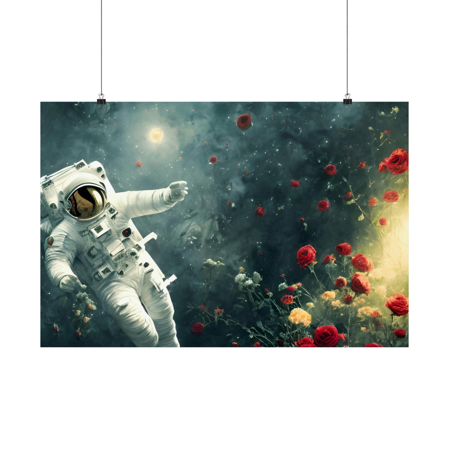 Rose Astronaut 5 Premium Matte horizontal posters