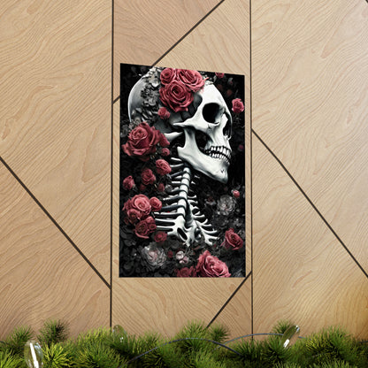 Rosa y calavera 6 pósteres verticales mate premium 