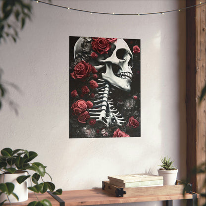 Rosa y calavera 6 pósteres verticales mate premium 