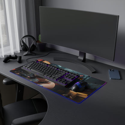 Dystopian beauty-12 LED Gaming Mouse Pad