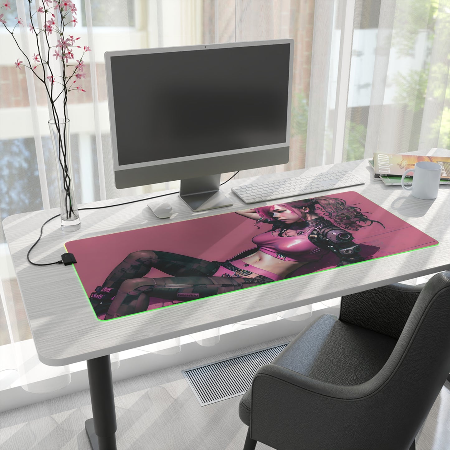[ CYBERPUNK GIRL ] LED Gaming Mouse Pad
