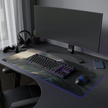 Woman and tower LED Gaming Mouse Pad