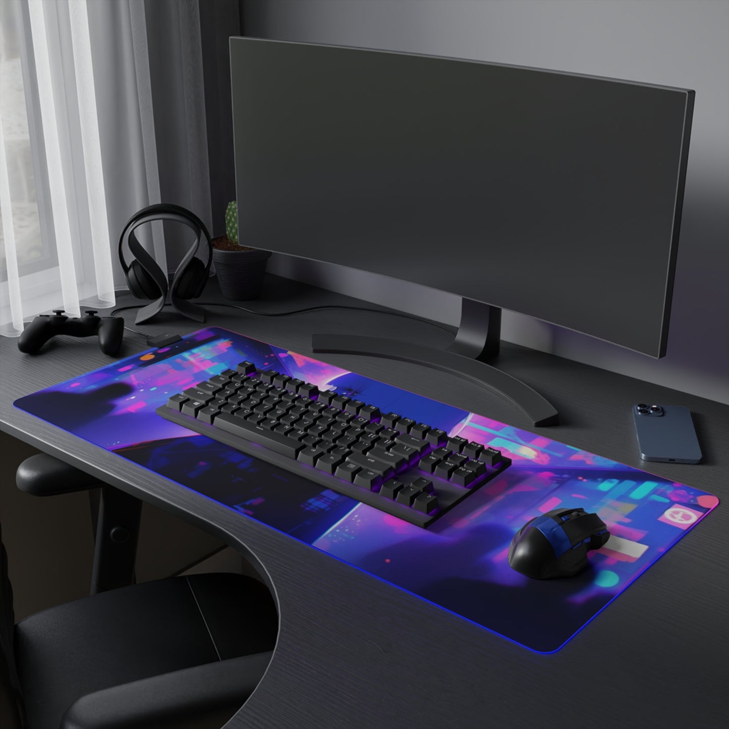 Neon Whispers LED Gaming Mouse Pad