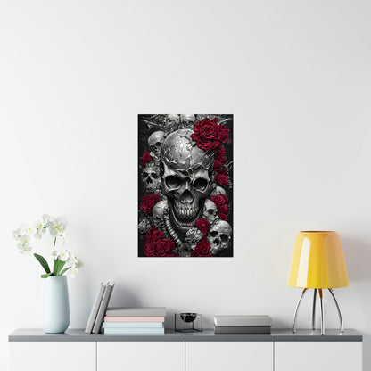 rose & skull 3 Premium Matte Vertical Posters