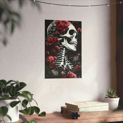 Rose &amp; skull 6 高级哑光立式海报