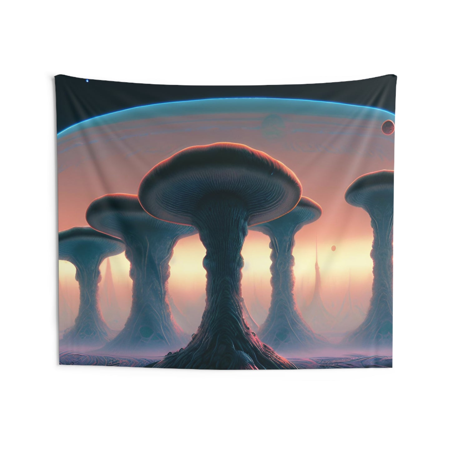 Mushroom planet 01 Indoor Wall Tapestry