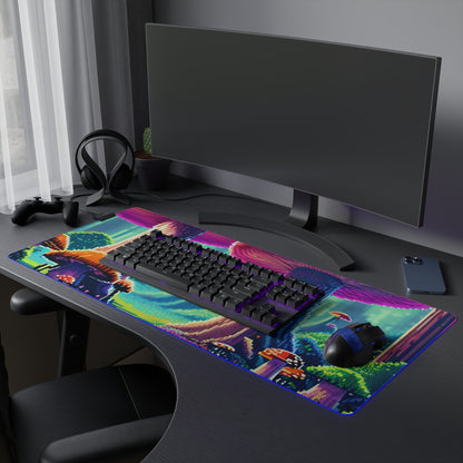 Pixel mushroom forest 01 LED Gaming Mouse Pad