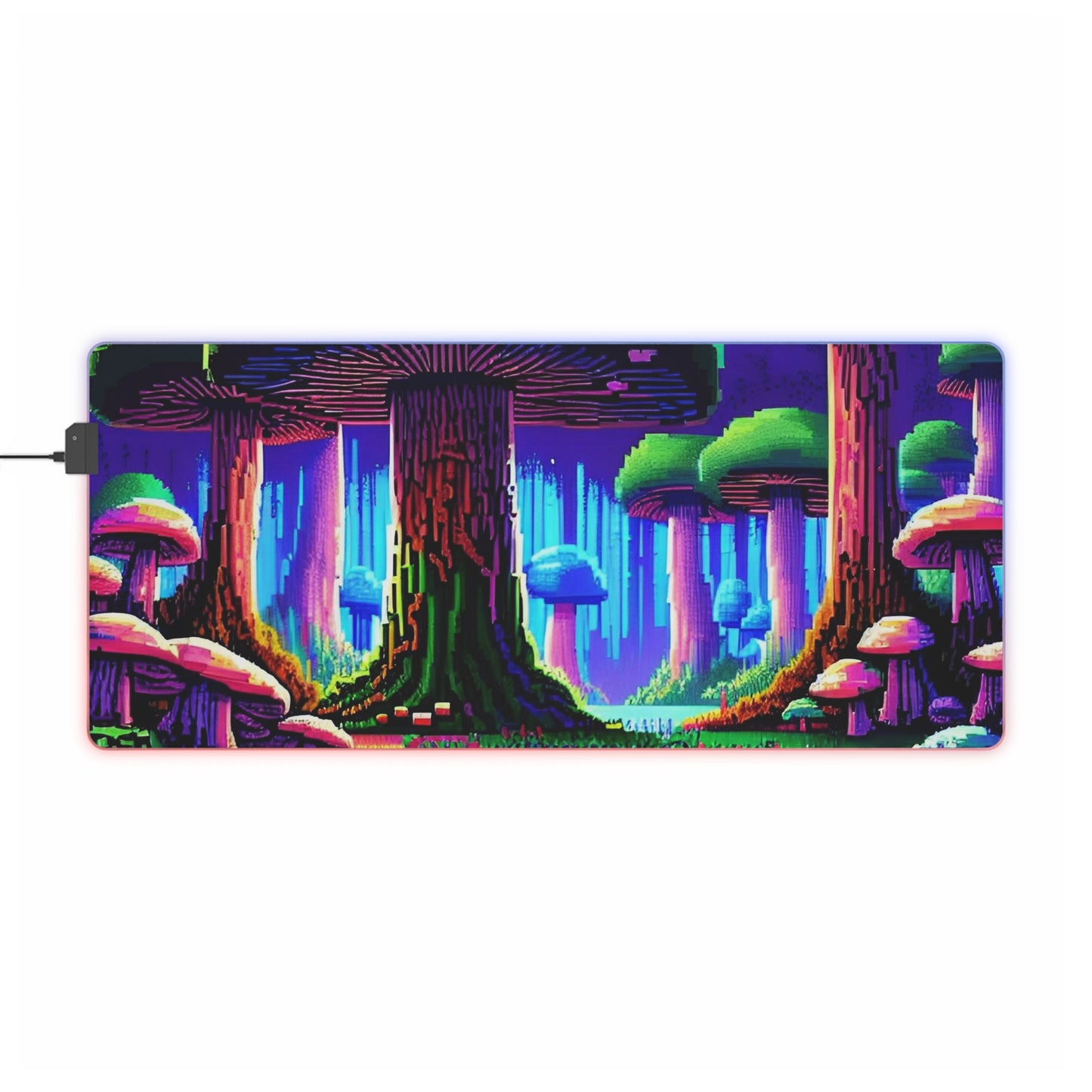 Pixel mushroom forest 02 LED Gaming Mouse Pad